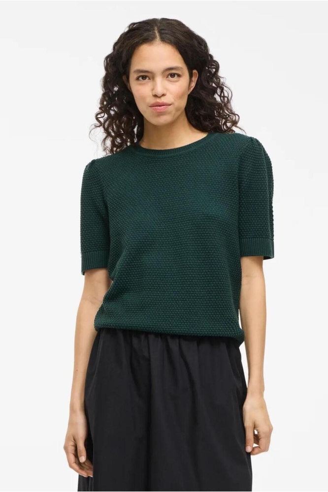 VIDALO O-NECK S/S KNIT TOP - NOOS 14084421 Ponderosa Pine